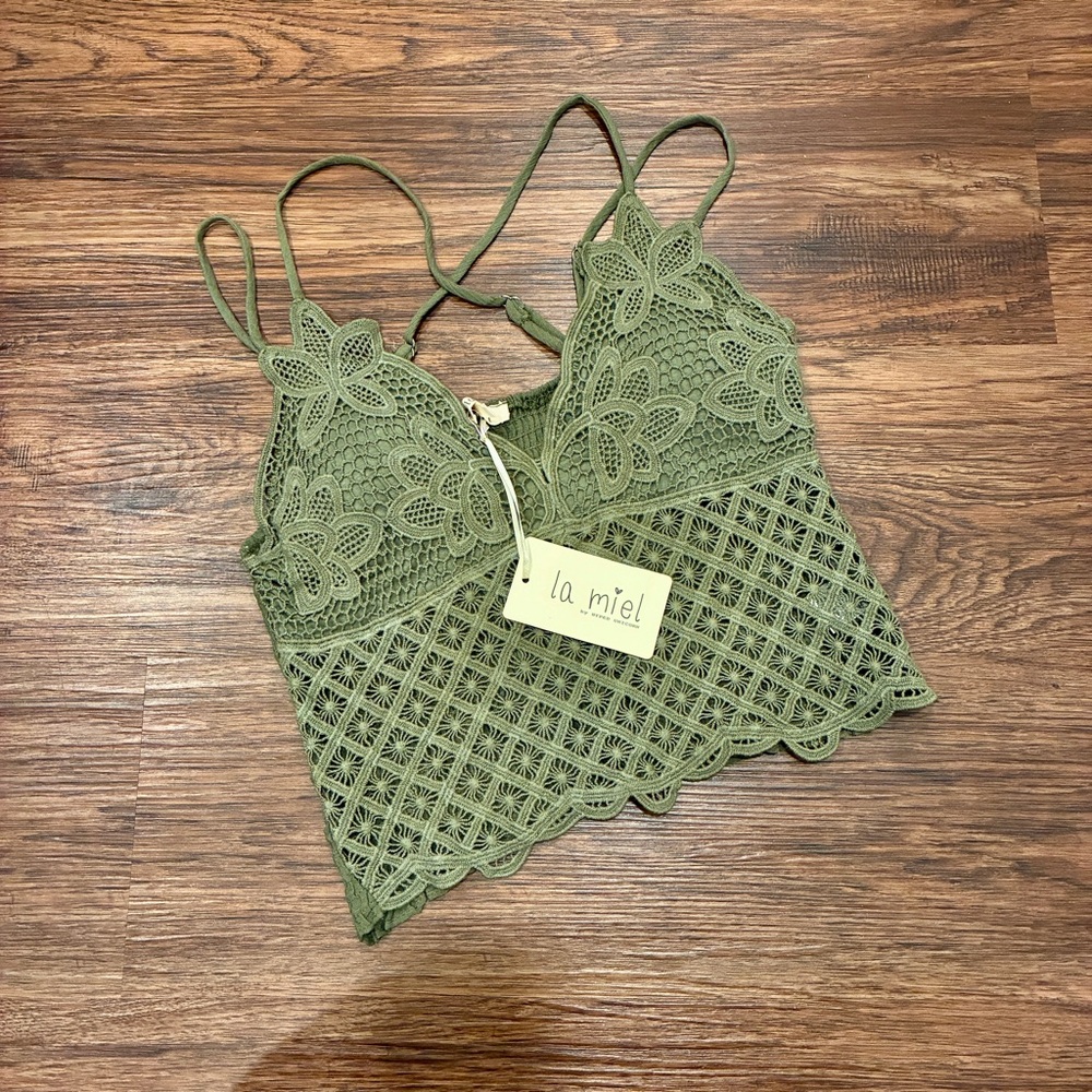 Floral Crochet Lace Bralette Top